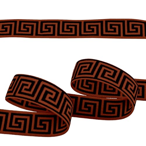 Gummiband mit griechischen Muster ab 1m x 25mm beidseitig Gummilitze flach Stretch Elastisch, Farbe:ziegelrot Gummiband mit griechischen Muster ab 1m x 25mm beidseitig Gummilitze flach Stretch Elastisch, Farbe:ziegelrot von maDDma