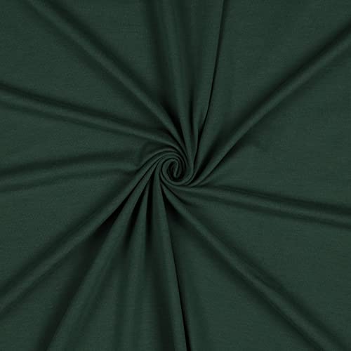 Jersey-Stoff Viskose (Bambus-Zellstoff) 0,5 x 1,45 m Bambus-Jersey Meterware Oeko-Tex-zertifiziert, Farbwahl, Farbe:015 - dunkelgrün von maDDma