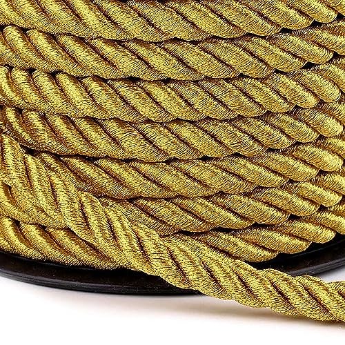 Kordelschnur Atlaskordel 20m ca. 7mm glänzend gedreht, Seil Kordel Schnur, Farbwahl, Farbe:gold Kordelschnur Atlaskordel 20m ca. 7mm glänzend gedreht, Seil Kordel Schnur, Farbwahl, Farbe:gold von maDDma