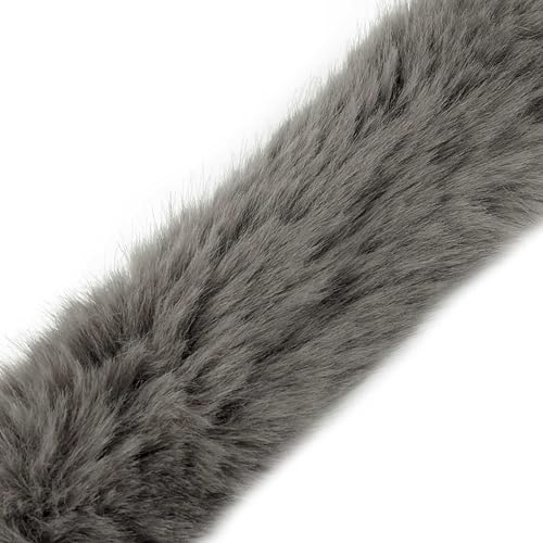 Kunstfell Fellbesatz ab 1m x 9cm Meterware Kunstpelz Fellstrang Fellstoff Fellkragen, Farbe:grau Kunstfell Fellbesatz ab 1m x 9cm Meterware Kunstpelz Fellstrang Fellstoff Fellkragen, Farbe:grau von maDDma