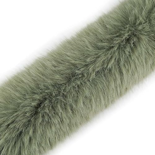 Kunstfell Fellbesatz ab 1m x 9cm Meterware Kunstpelz Fellstrang Fellstoff Fellkragen, Farbe:olivgrün Kunstfell Fellbesatz ab 1m x 9cm Meterware Kunstpelz Fellstrang Fellstoff Fellkragen, Farbe:olivgrün von maDDma