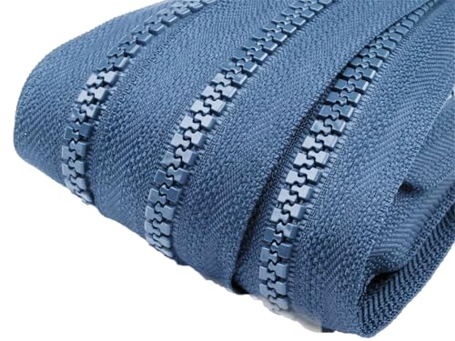 Kunststoff-Reißverschluss 10m endlos Profil 5mm, Farbwahl - Profilreißverschluss, Farbe:220 stahlblau von maDDma