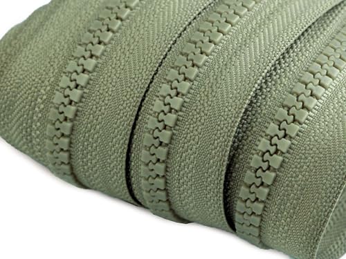 Kunststoff-Reißverschluss 10m endlos Profil 5mm, Farbwahl - Profilreißverschluss, Farbe:263 armeegrün von maDDma