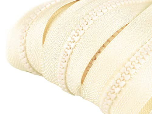 Kunststoff-Reißverschluss 10m endlos Profil 5mm, Farbwahl - Profilreißverschluss, Farbe:306 creme von maDDma
