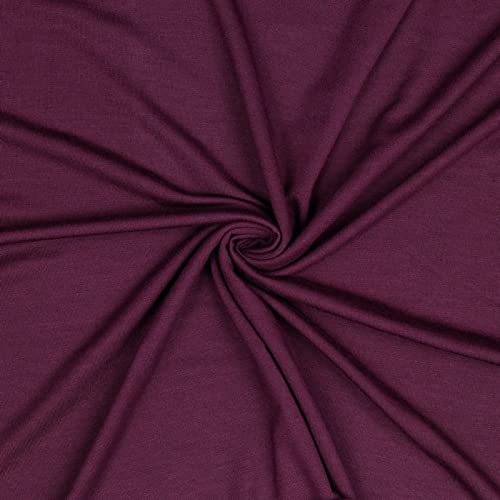Modal-Jersey Modalstoff 27 Farben 0,5x1,45m Jerseystoff Tencel(TM) Modal Oeko-Tex zertifiziert, Farbe:aubergine von maDDma