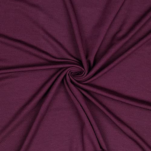 Modal-Jersey Modalstoff 24 Farben 0,5x1,45m Jerseystoff Tencel(TM) Modal OEKO-TEX zertifiziert, Farbe:aubergine von maDDma