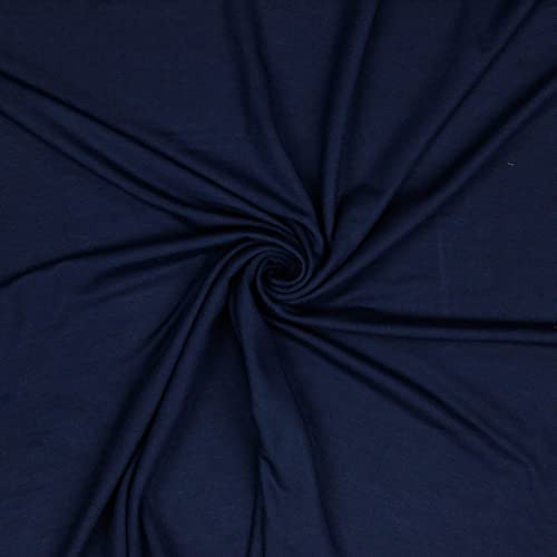 Modal-Jersey Modalstoff 27 Farben 0,5x1,45m Jerseystoff Tencel(TM) Modal Oeko-Tex zertifiziert, Farbe:marineblau von maDDma