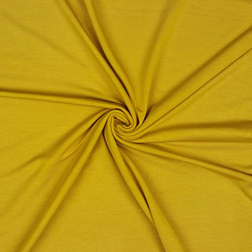 Modal-Jersey Modalstoff 27 Farben 0,5x1,45m Jerseystoff Tencel(TM) Modal Oeko-Tex zertifiziert, Farbe:gelb von maDDma