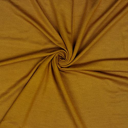 Modal-Jersey Modalstoff 27 Farben 0,5x1,45m Jerseystoff Tencel(TM) Modal Oeko-Tex zertifiziert, Farbe:senfgelb von maDDma