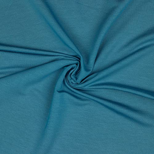 Modalstoff Modal Sweat Sweatstoff OEKO-TEX 0,5m Stoff elastisch Sweatstoff, Farbe:blau von maDDma