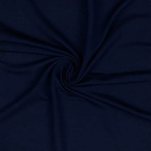 Modalstoff Modal Sweat Sweatstoff OEKO-TEX 0,5m Stoff elastisch Sweatstoff, Farbe:marineblau von maDDma
