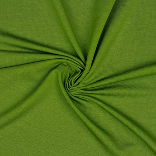 Modalstoff Modal Sweat Sweatstoff OEKO-TEX 0,5m Stoff elastisch Sweatstoff, Farbe:olivgrün von maDDma