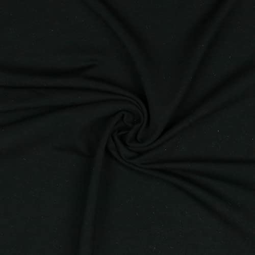 Modalstoff Modal Sweat Sweatstoff OEKO-TEX 0,5m Stoff elastisch Sweatstoff, Farbe:schwarz von maDDma