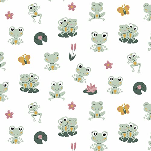 Organic Jersey Jerseystoff ab 0,5x1,5m Biojersey-Stoff Motivwahl Oeko-Tex, Motiv:Frosch | weiß Organic Jersey Jerseystoff ab 0,5x1,5m Biojersey-Stoff Motivwahl Oeko-Tex, Motiv:Frosch | weiß von maDDma