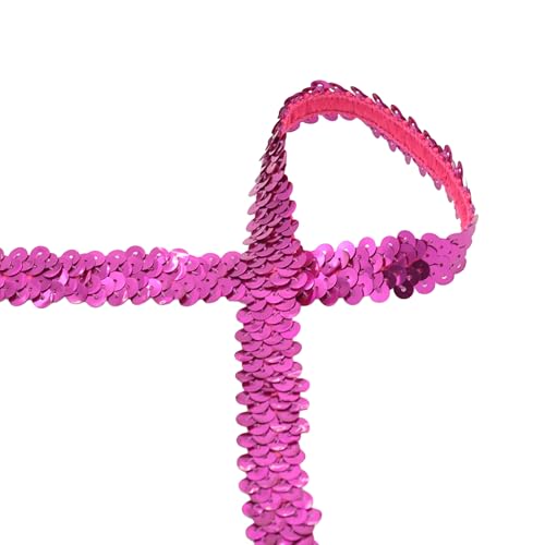 Paillettenband elastisch ab 1m Paillettenborte 30mm Meterware Pailletten 9 Farben, Farbe:magenta Paillettenband elastisch ab 1m Paillettenborte 30mm Meterware Pailletten 9 Farben, Farbe:magenta von maDDma
