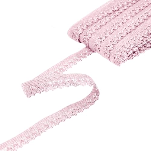 Rüschengummi Spitzenband elastisch 18m x 25mm Gummilitze Gummiband Spitze Farbwahl, Farbe:rosa Rüschengummi Spitzenband elastisch 18m x 25mm Gummilitze Gummiband Spitze Farbwahl, Farbe:rosa von maDDma