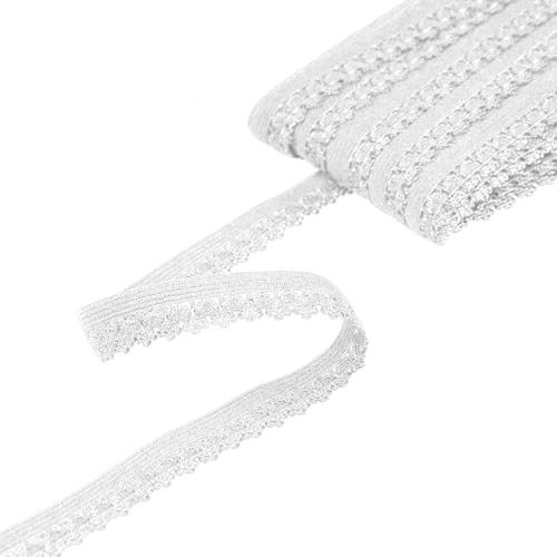 Rüschengummi Spitzenband elastisch 18m x 25mm Gummilitze Gummiband Spitze Farbwahl, Farbe:weiß Rüschengummi Spitzenband elastisch 18m x 25mm Gummilitze Gummiband Spitze Farbwahl, Farbe:weiß von maDDma