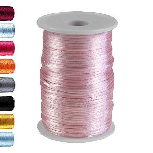 Satin-Schnur 90m x 2mm Satinkordel Schmuck-Kordel -Schnur Kumihimo Bänder Nylonschnur, Farbwahl von maDDma