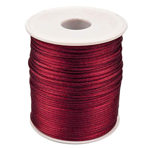 Satin-Schnur 90m x 2mm Satinkordel Schmuck-Kordel -Schnur Kumihimo Bänder Nylonschnur, Farbwahl von maDDma