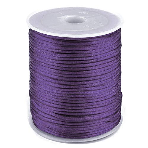 Satin-Schnur 90m x 2mm Satinkordel Schmuck-Kordel -Schnur Kumihimo Bänder Nylonschnur, Farbwahl von maDDma
