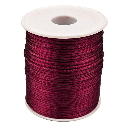 Satin-Schnur 90m x 2mm Satinkordel Schmuck-Kordel -Schnur Kumihimo Bänder Nylonschnur, Farbwahl von maDDma