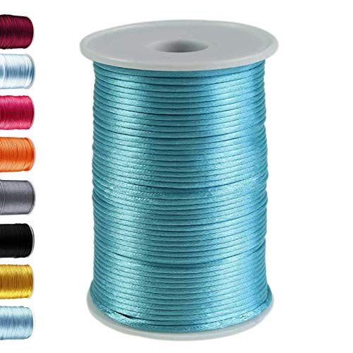 Satin-Schnur 90m x 2mm Satinkordel Schmuck-Kordel -Schnur Kumihimo Bänder Nylonschnur, Farbwahl von maDDma