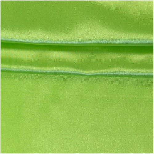 Satin glänzend ab 1m x 1,5m Polyester Stoff 140 g/m² Kostümstoff Modestoff Dekostoff, Farbe:14-0452 kiwigrün von maDDma