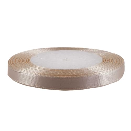 Satinband 10mm x 22,5m Dekoband Geschenkband Schmuckband, Farbe:hellbeige von maDDma