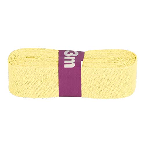 Schrägband 3m x 20mm Baumwolle gefalzt 60 Farben Einfassband Saumband, Farbe:638 pastellgelb Schrägband 3m x 20mm Baumwolle gefalzt 60 Farben Einfassband Saumband, Farbe:638 pastellgelb von maDDma
