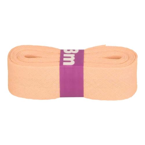 Schrägband 3m x 20mm Baumwolle gefalzt 60 Farben Einfassband Saumband, Farbe:143442 apricot von maDDma