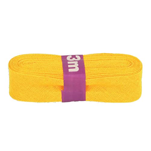 Schrägband 3m x 20mm Baumwolle gefalzt Einfassband Saumband Farbwahl, Farbe:645 mango von maDDma