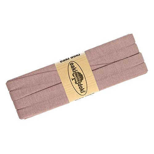 Schrägband Jersey 3m Breite 20mm Oaki Doki Tricot de Luxe Einfassband elastisch über 80 Farben, Farbe:altrosa dunkel von maDDma