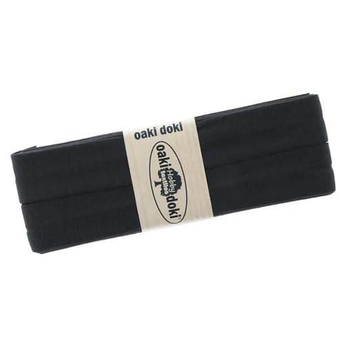 Schrägband Jersey 3m Breite 20mm Oaki Doki Tricot de Luxe Einfassband elastisch über 80 Farben, Farbe:anthrazit von maDDma
