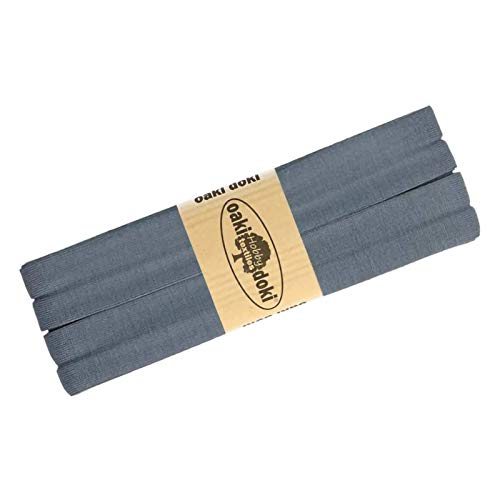 Schrägband Jersey 3m Breite 20mm Oaki Doki Tricot de Luxe Einfassband elastisch über 80 Farben, Farbe:blaugrau Schrägband Jersey 3m Breite 20mm Oaki Doki Tricot de Luxe Einfassband elastisch über 80 Farben, Farbe:blaugrau von maDDma