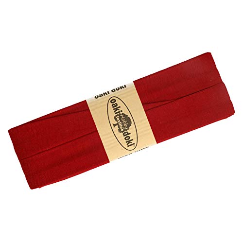 Schrägband Jersey 3m Breite 20mm Oaki Doki Tricot de Luxe Einfassband elastisch über 80 Farben, Farbe:blutrot von maDDma
