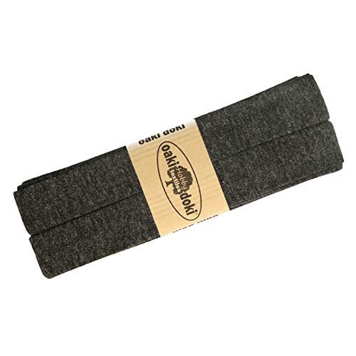 Schrägband Jersey 3m Breite 20mm Oaki Doki Tricot de Luxe Einfassband elastisch über 80 Farben, Farbe:dunkelgrau meliert Schrägband Jersey 3m Breite 20mm Oaki Doki Tricot de Luxe Einfassband elastisch über 80 Farben, Farbe:dunkelgrau meliert von maDDma