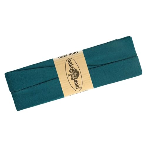 Schrägband Jersey 3m Breite 20mm Oaki Doki Tricot de Luxe Einfassband elastisch über 80 Farben, Farbe:dunkelpetrol von maDDma