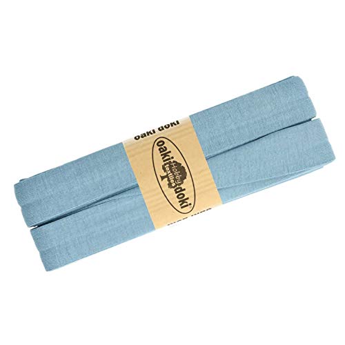 Schrägband Jersey 3m Breite 20mm Oaki Doki Tricot de Luxe Einfassband elastisch über 80 Farben, Farbe:eisblau Schrägband Jersey 3m Breite 20mm Oaki Doki Tricot de Luxe Einfassband elastisch über 80 Farben, Farbe:eisblau von maDDma