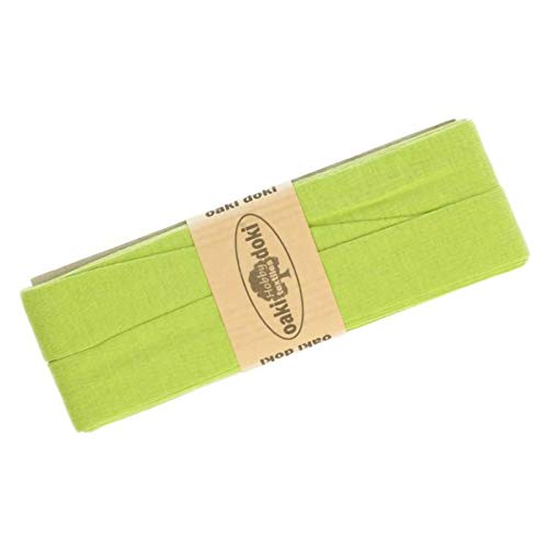 Schrägband Jersey 3m Breite 20mm Oaki Doki Tricot de Luxe Einfassband elastisch über 80 Farben, Farbe:gelbgrün von maDDma