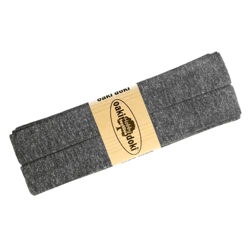 Schrägband Jersey 3m Breite 20mm Oaki Doki Tricot de Luxe Einfassband elastisch über 80 Farben, Farbe:graphit meliert Schrägband Jersey 3m Breite 20mm Oaki Doki Tricot de Luxe Einfassband elastisch über 80 Farben, Farbe:graphit meliert von maDDma