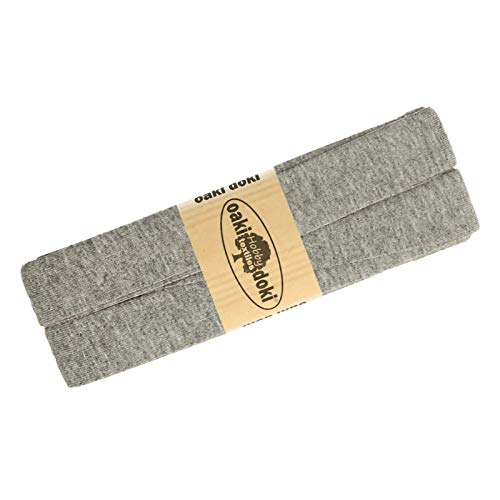 Schrägband Jersey 3m Breite 20mm Oaki Doki Tricot de Luxe Einfassband elastisch über 80 Farben, Farbe:grau meliert Schrägband Jersey 3m Breite 20mm Oaki Doki Tricot de Luxe Einfassband elastisch über 80 Farben, Farbe:grau meliert von maDDma