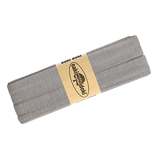 Schrägband Jersey 3m Breite 20mm Oaki Doki Tricot de Luxe Einfassband elastisch über 80 Farben, Farbe:grau von maDDma