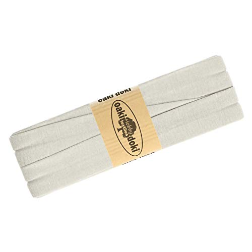 Schrägband Jersey 3m Breite 20mm Oaki Doki Tricot de Luxe Einfassband elastisch über 80 Farben, Farbe:hellgrau Schrägband Jersey 3m Breite 20mm Oaki Doki Tricot de Luxe Einfassband elastisch über 80 Farben, Farbe:hellgrau von maDDma