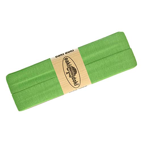 Schrägband Jersey 3m Breite 20mm Oaki Doki Tricot de Luxe Einfassband elastisch über 80 Farben, Farbe:hellgrün von maDDma