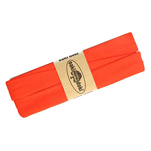 Schrägband Jersey 3m Breite 20mm Oaki Doki Tricot de Luxe Einfassband elastisch über 80 Farben, Farbe:hellrot Schrägband Jersey 3m Breite 20mm Oaki Doki Tricot de Luxe Einfassband elastisch über 80 Farben, Farbe:hellrot von maDDma