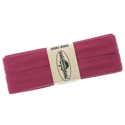 Schrägband Jersey 3m Breite 20mm Oaki Doki Tricot de Luxe Einfassband elastisch über 80 Farben, Farbe:merlot von maDDma