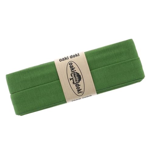 Schrägband Jersey 3m Breite 20mm Oaki Doki Tricot de Luxe Einfassband elastisch über 80 Farben, Farbe:moosgrün Schrägband Jersey 3m Breite 20mm Oaki Doki Tricot de Luxe Einfassband elastisch über 80 Farben, Farbe:moosgrün von maDDma
