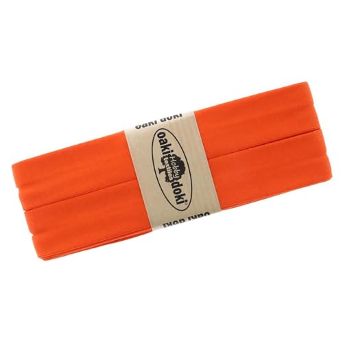Schrägband Jersey 3m Breite 20mm Oaki Doki Tricot de Luxe Einfassband elastisch über 80 Farben, Farbe:orange von maDDma