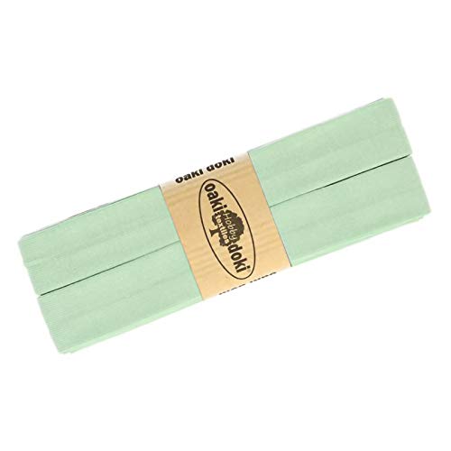 Schrägband Jersey 3m Breite 20mm Oaki Doki Tricot de Luxe Einfassband elastisch über 80 Farben, Farbe:pastellgrün Schrägband Jersey 3m Breite 20mm Oaki Doki Tricot de Luxe Einfassband elastisch über 80 Farben, Farbe:pastellgrün von maDDma