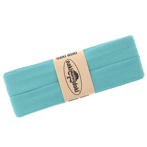 Schrägband Jersey 3m Breite 20mm Oaki Doki Tricot de Luxe Einfassband elastisch über 80 Farben, Farbe:persischblau von maDDma